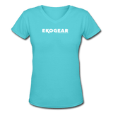 aqua / S Ekogear Pickleball Team Gear - Women's Premium V-Neck Cotton Tee