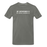 asphalt gray / S My Superpower is Pickleball - Men's Premium Cotton Tee