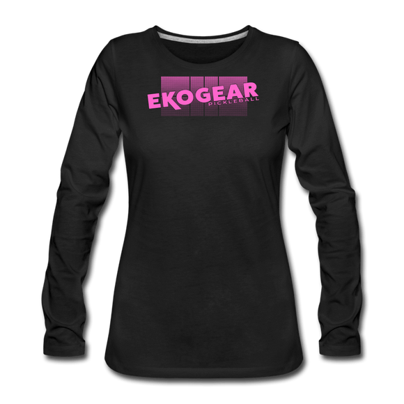 black / S Ekogear Pickleball Pro Team Gear - Women's Premium Long Sleeve Tee