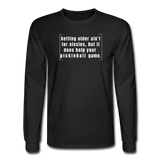 black / S Getting older ain't for sissies, but it does help your pickleball game. - Men's Long Sleeve Tee