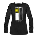 black / S Pickleball Flag - Women's Premium Long Sleeve Tee