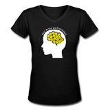 black / S Your brain on pickleball. - Women's Premium V-Neck Cotton Tee