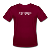 burgundy / S My Superpower is Pickleball - Men’s Performance Tee