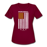 burgundy / S Pickleball Flag - Women's Performance Tee