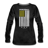 charcoal gray / S Pickleball Flag - Women's Premium Long Sleeve Tee