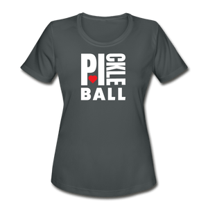 charcoal / S I Heart Pickleball - Women's Performance Tee