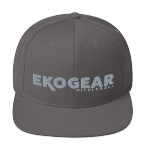 Dark Grey Ekogear Pickleball Team Gear - Flat Bill, Snapback Hat