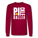 dark red / S Pickleballer - Men’s Long Sleeve Tee