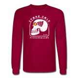 dark red / S Stone Cold Pickleballer - Men's Long Sleeve Tee