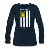 deep navy / S Pickleball Flag - Women's Premium Long Sleeve Tee