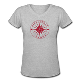 gray / S Pickleball Canada - Women's Premium V-Neck Cotton Tee