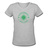 gray / S Pickleball Ireland - Women's Premium V-Neck Cotton Tee