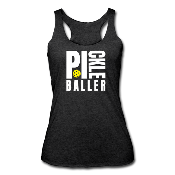 heather black / S Pickleballer - Women’s Tri-Blend Racerback Tank