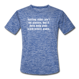 heather blue / S Getting older ain't for sissies, but it does help your pickleball game. - Men’s Performance Tee