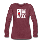 heather burgundy / S I Heart Pickleball - Women's Premium Long Sleeve Tee