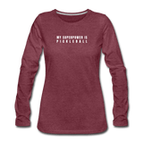 heather burgundy / S My Superpower is Pickleball - Women's Premium Long Sleeve Cotton Tee