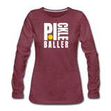 heather burgundy / S Pickleballer - Women's Premium Long Sleeve Tee