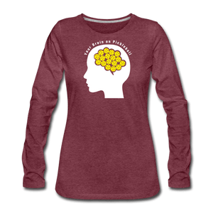 heather burgundy / S Your Brain on Pickleball - Women's Premium Long Sleeve Tee