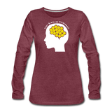 heather burgundy / S Your Brain on Pickleball - Women's Premium Long Sleeve Tee