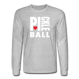 heather gray / S I Heart Pickleball - Men's Long Sleeve Tee