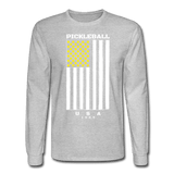 heather gray / S Pickleball Flag - Men's Long Sleeve Tee