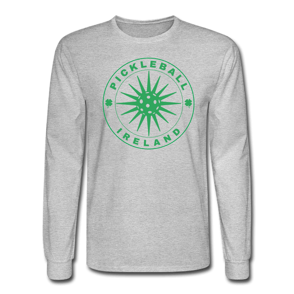 heather gray / S Pickleball Ireland - Men's Long Sleeve Tee