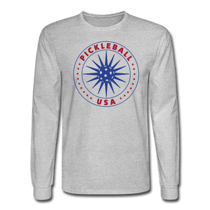 heather gray / S Pickleball USA - Men's Long Sleeve Tee