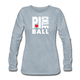 heather ice blue / S I Heart Pickleball - Women's Premium Long Sleeve Tee