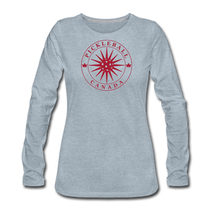 heather ice blue / S Pickleball Canada - Women's Premium Long Sleeve Tee