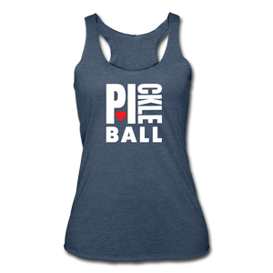 heather navy / S I Heart Pickleball - Women’s Tri-Blend Racerback Tank