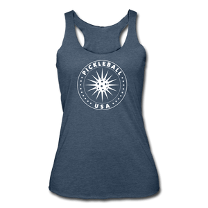 heather navy / S Pickleball USA - Women’s Tri-Blend Racerback Tank