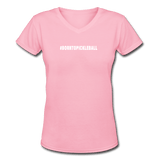 pink / S #BORNTOPICKLEBALL - Women's Premium V-Neck Cotton Tee