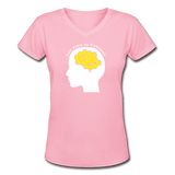 pink / S Your brain on pickleball. - Women's Premium V-Neck Cotton Tee