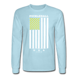 powder blue / S Pickleball Flag - Men's Long Sleeve Tee