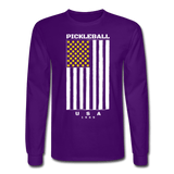 purple / S Pickleball Flag - Men's Long Sleeve Tee