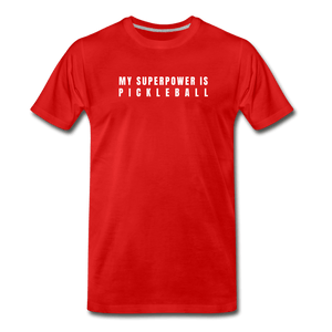 red / S My Superpower is Pickleball - Men's Premium Cotton Tee