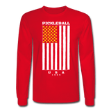 red / S Pickleball Flag - Men's Long Sleeve Tee