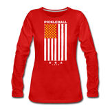 red / S Pickleball Flag - Women's Premium Long Sleeve Tee