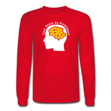 red / S Your Brain on Pickleball - Men's Long Sleeve Tee