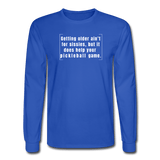 royal blue / S Getting older ain't for sissies, but it does help your pickleball game. - Men's Long Sleeve Tee