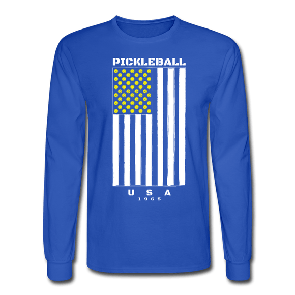 royal blue / S Pickleball Flag - Men's Long Sleeve Tee