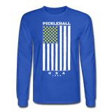 royal blue / S Pickleball Flag - Men's Long Sleeve Tee