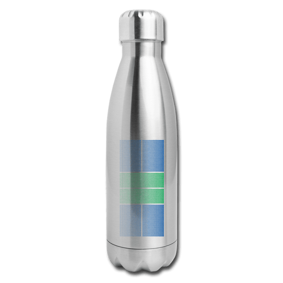 silver Pickleball Court Blue/Green - Insulated Stainless Steel Hydration Flask 17oz