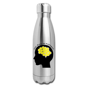 silver Your Brain on Pickleball - Insulated Stainless Steel Water Bottle