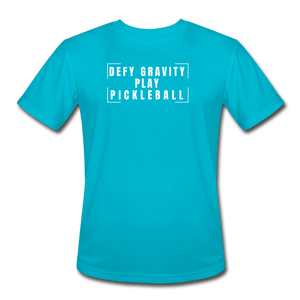 turquoise / S Defy gravity. Play pickleball. - Men’s Performance Tee