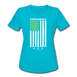 turquoise / S Pickleball Flag - Women's Performance Tee