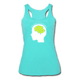 turquoise / S Your Brain on Pickleball - Women’s Tri-Blend Racerback Tank