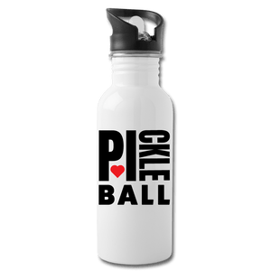 white I Heart Pickleball - Hydration Flask 20oz