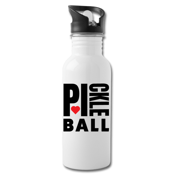 white I Heart Pickleball - Hydration Flask 20oz