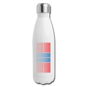 white Pickleball Court Red/Blue - Insulated Stainless Steel Hydration Flask 17oz